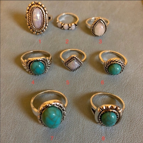 Turquoise and Silver Rings - Picture 5 of 5